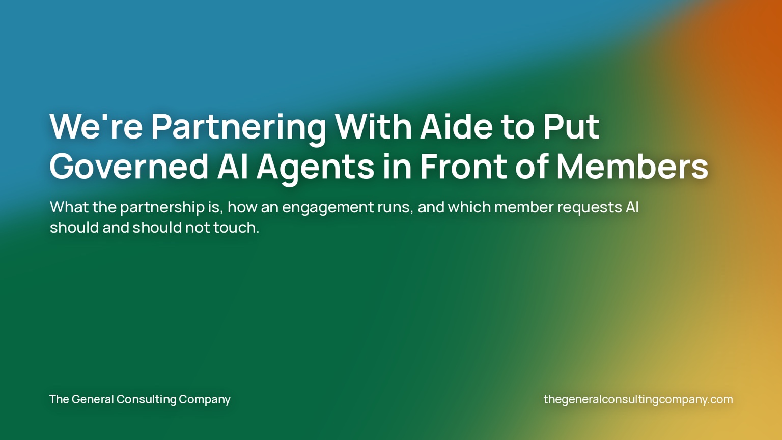 We're Partnering With Aide to Put Governed AI Agents in Front of Members